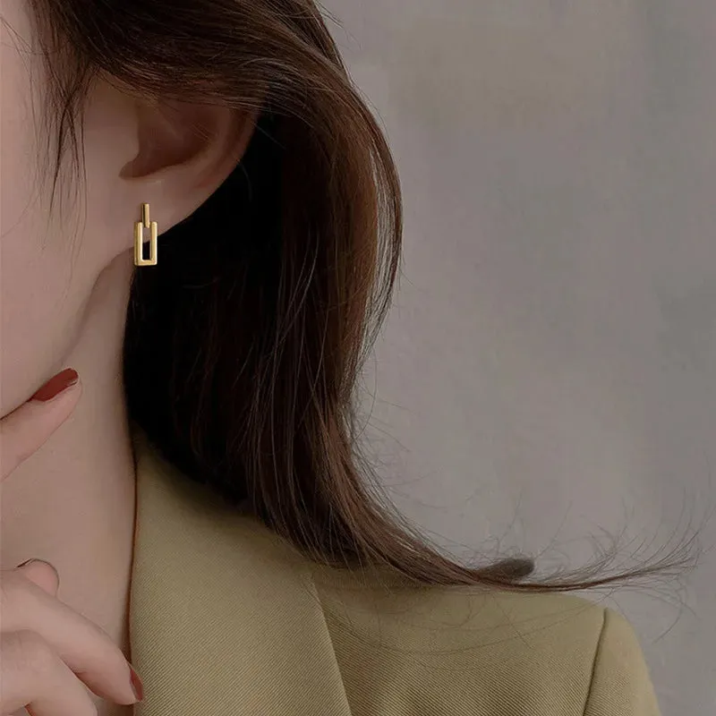 Rectangular shape small studs for women