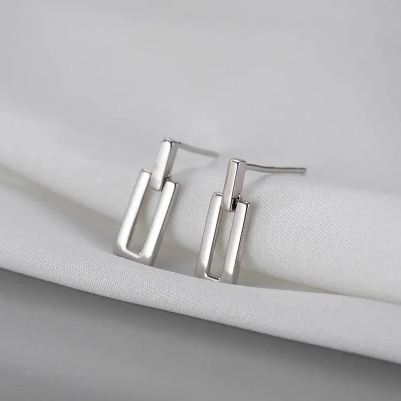 Rectangular shape small studs for women