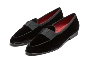 Sagan Opera Bow in Black Velvet and Gros Grain