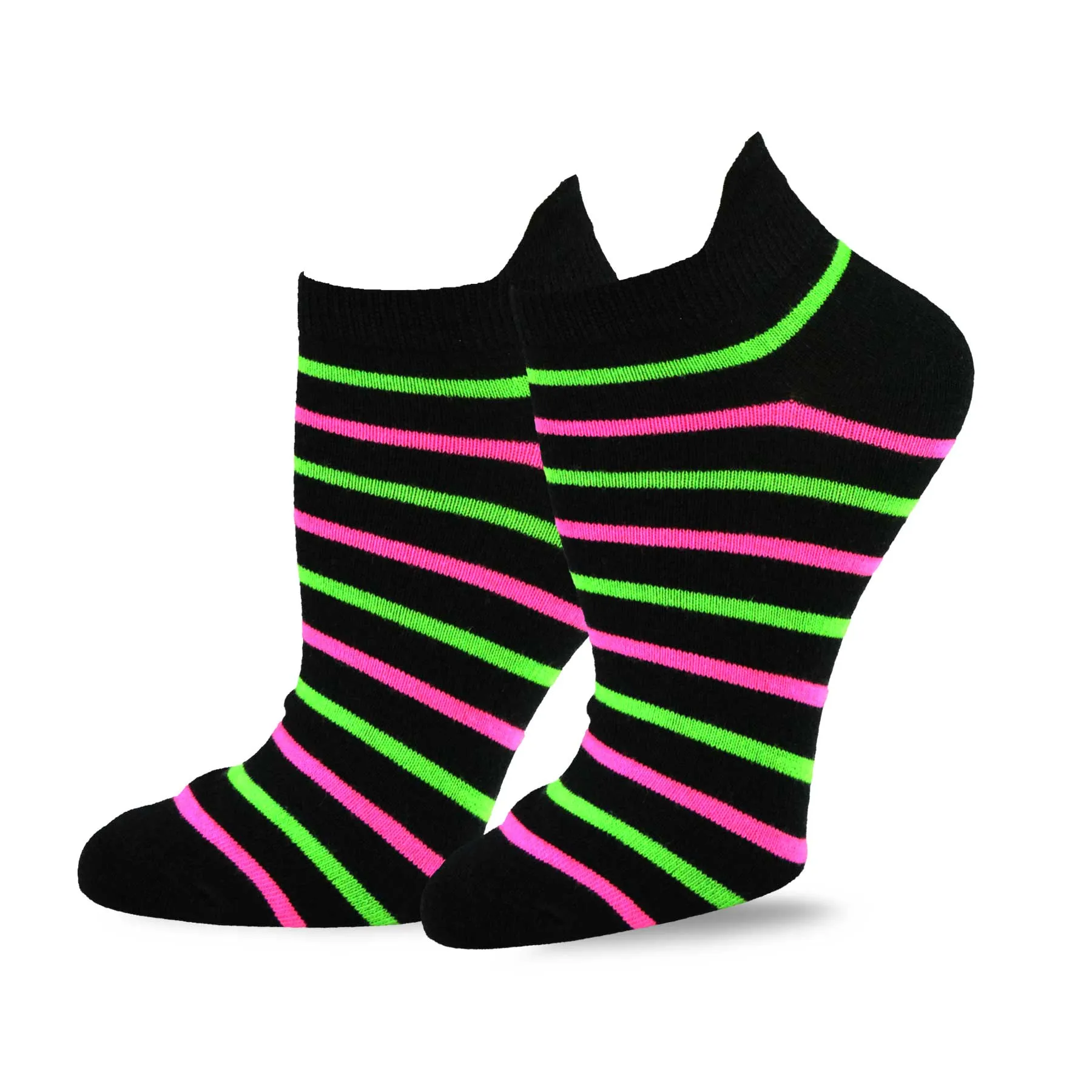 TeeHee Socks Women's Sports Acrylic No Show Argyle Stripe 6-Pack (11104)