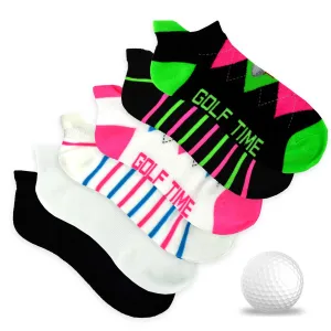 TeeHee Socks Women's Sports Acrylic No Show Argyle Stripe 6-Pack (11104)