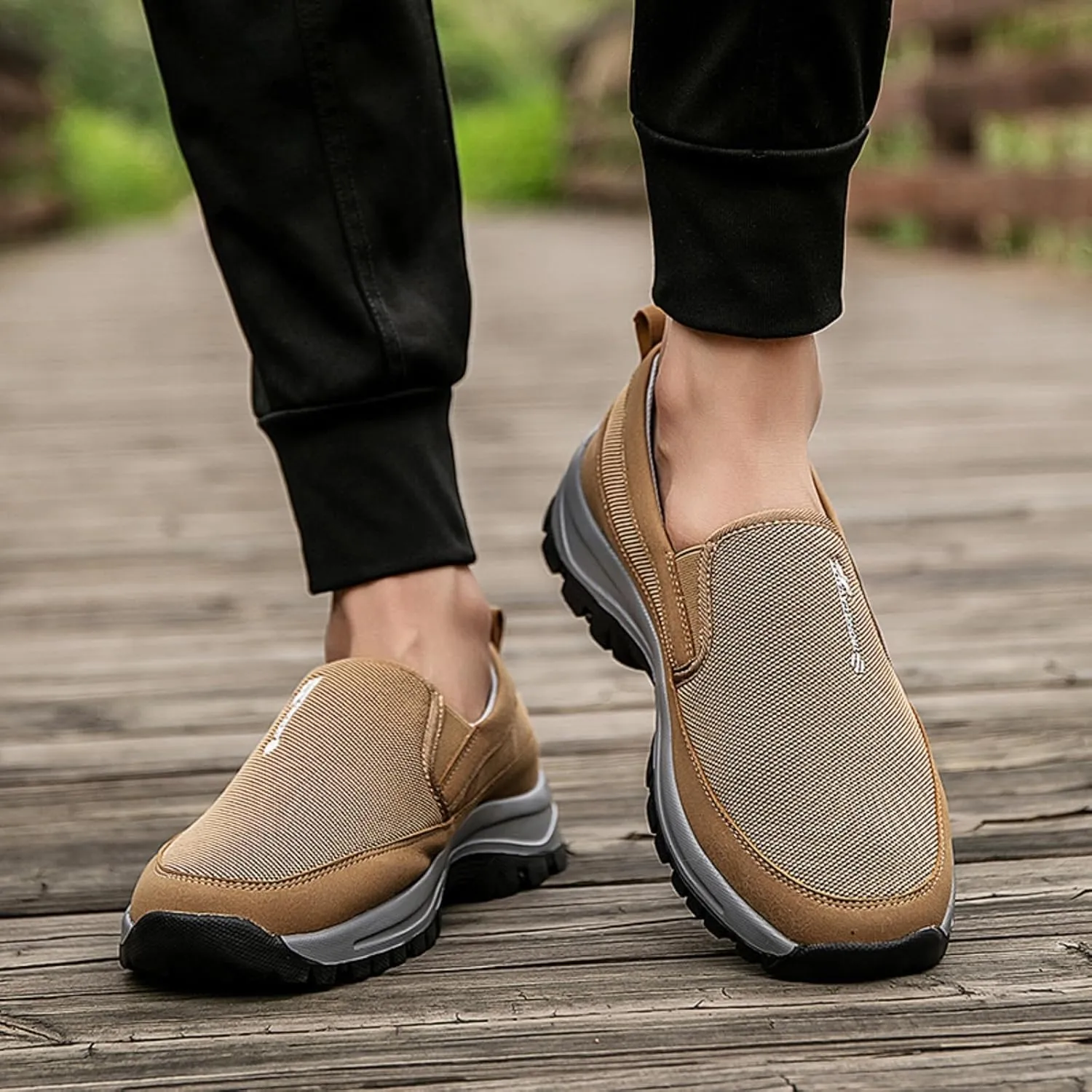 Tongzone Men's Slip On Walking Shoes Mesh Lightweight Casual Work Loafer Sneakers