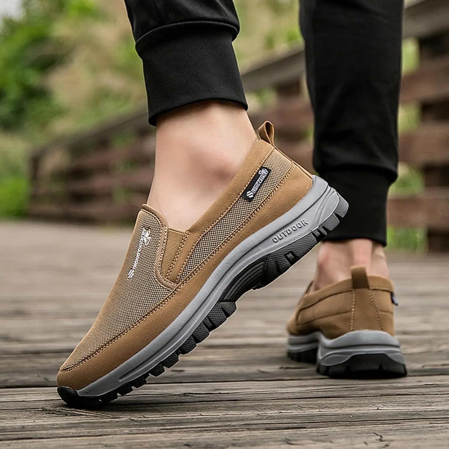 Tongzone Men's Slip On Walking Shoes Mesh Lightweight Casual Work Loafer Sneakers