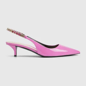 Women elastic slingback pump