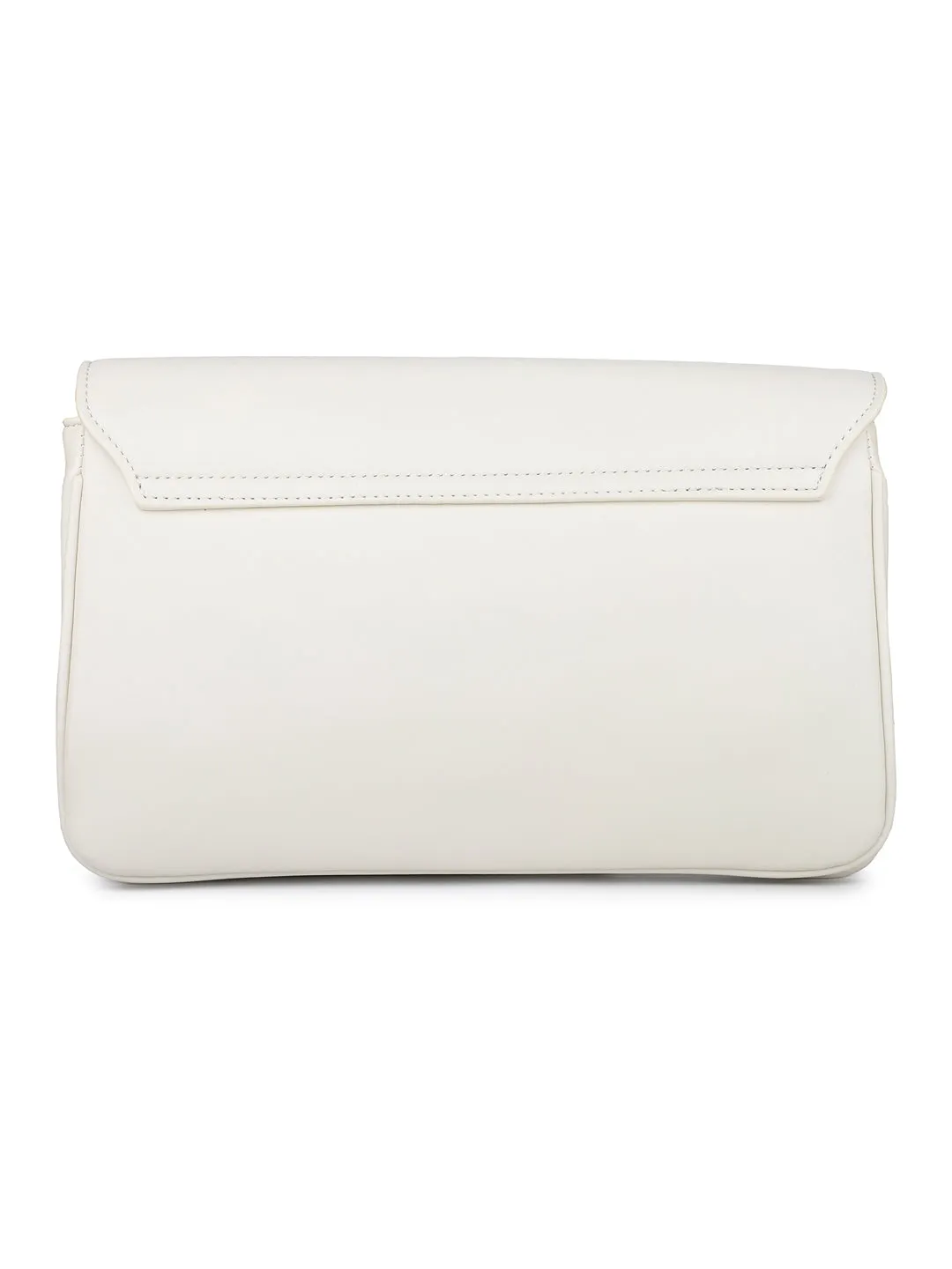 Women Off White Solid Shoulder Bag